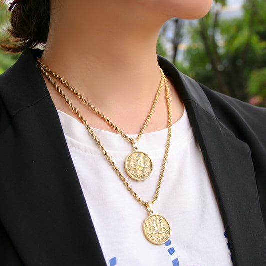 Collana segni zodiacali titanio