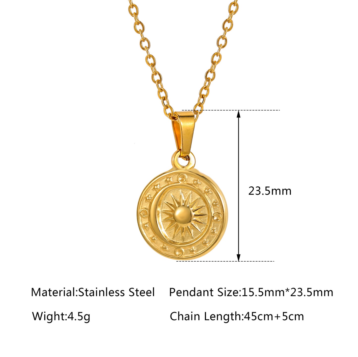 Collana sole luna bussola