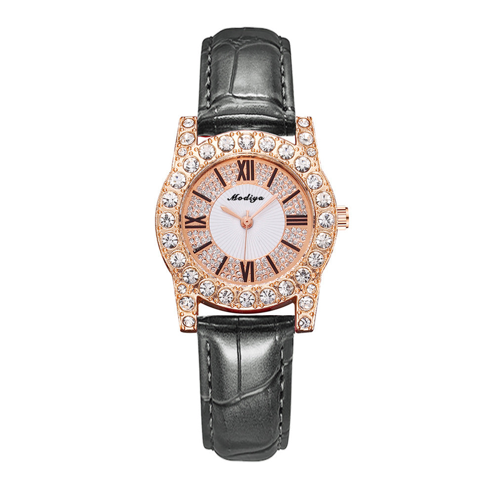 Orologio donna quadrante romano cristalli incastonati