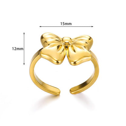 Anello acciaio titanio con fiocco