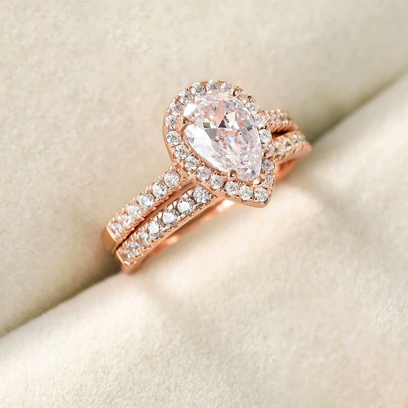 Anello goccia di zircone