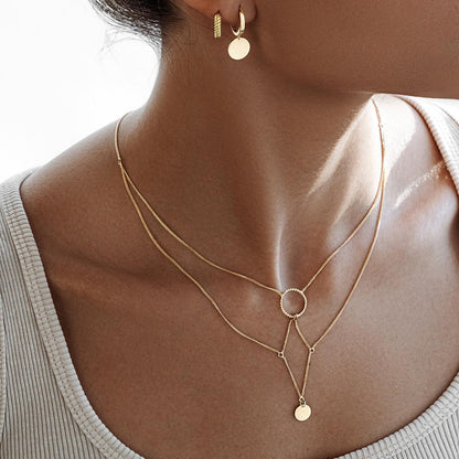 Collana anello geometrico oro 18K