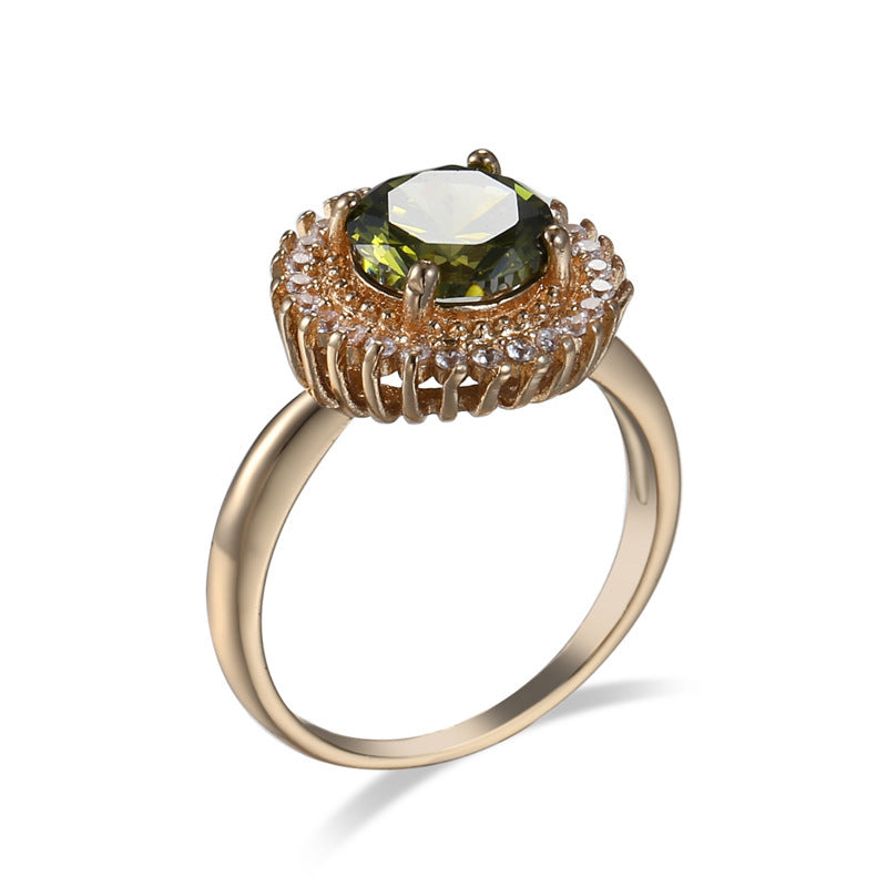 Anello zirconi placcato oro da donna