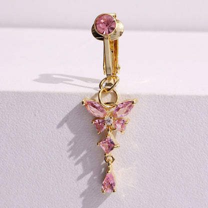Piercing finto con farfalla