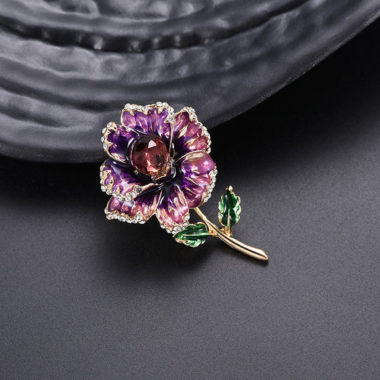 Spilla fiore strass