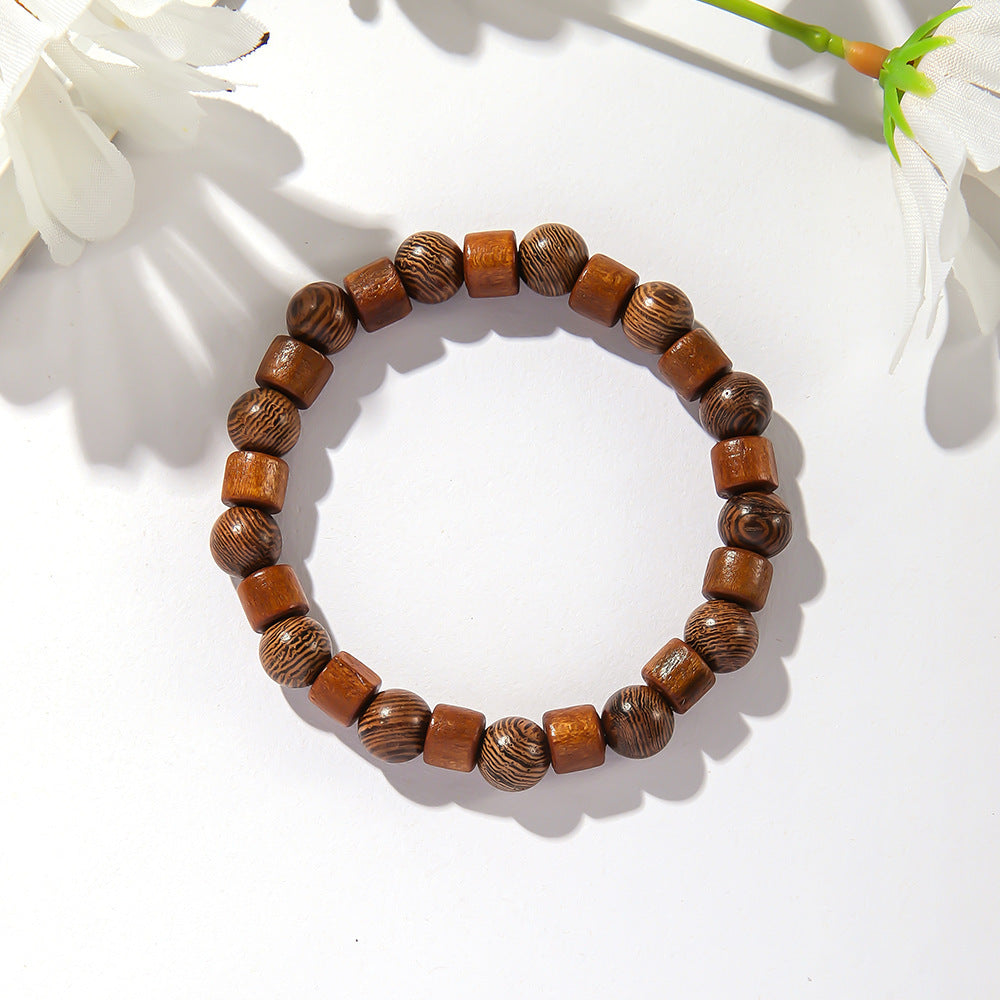 Bracciale perle legno etnico