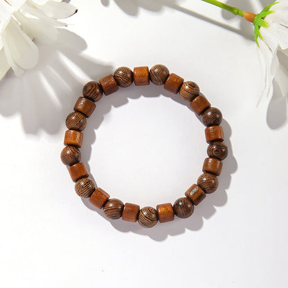 Bracciale perle legno etnico