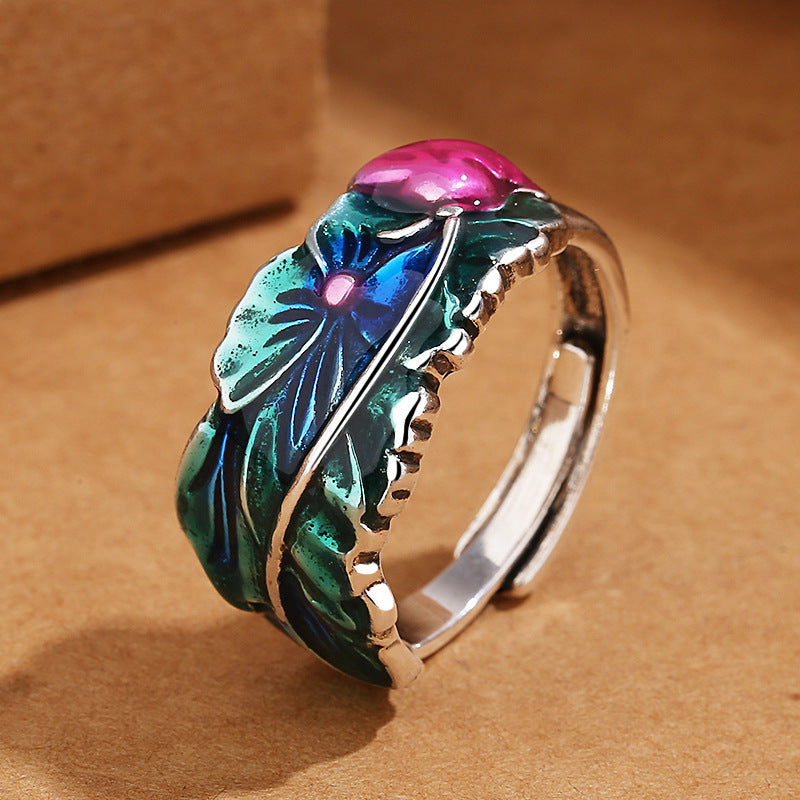 Anello loto smaltato