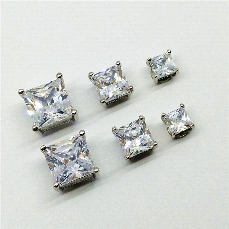 Orecchini zircone quadrati magnetici