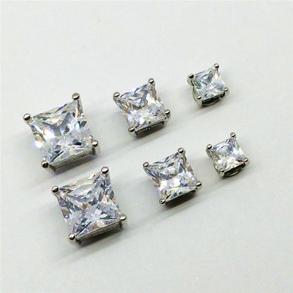 Orecchini zircone quadrati magnetici