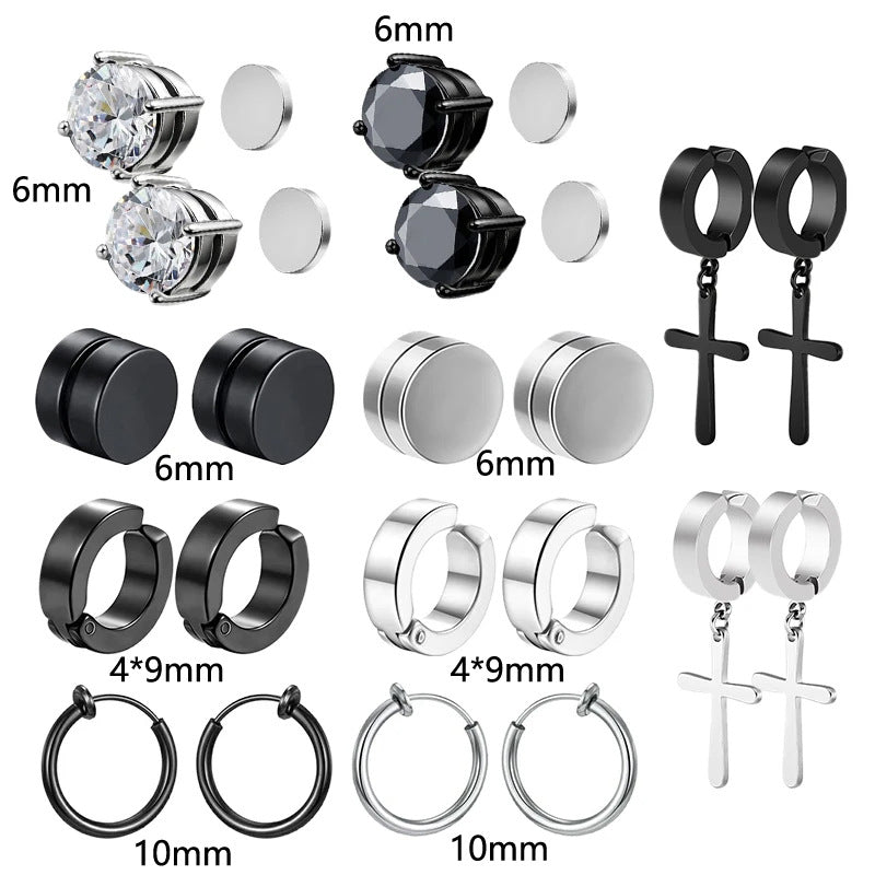 Orecchini clip croce magnetici