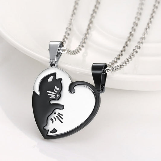 Collana gatto bianco nero