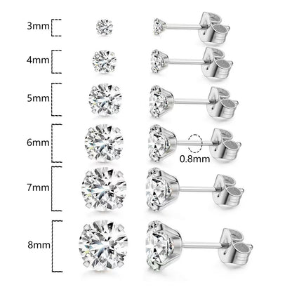 Orecchini piercing titanio con zircone