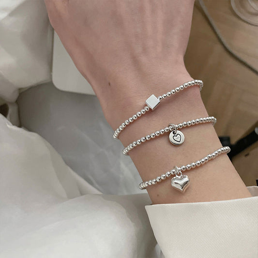 Braccialetto cuore argento da donna