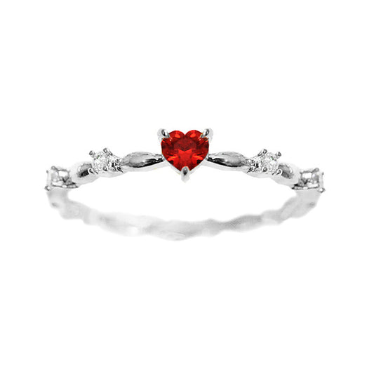 Anello cuore zircone da donna pesca