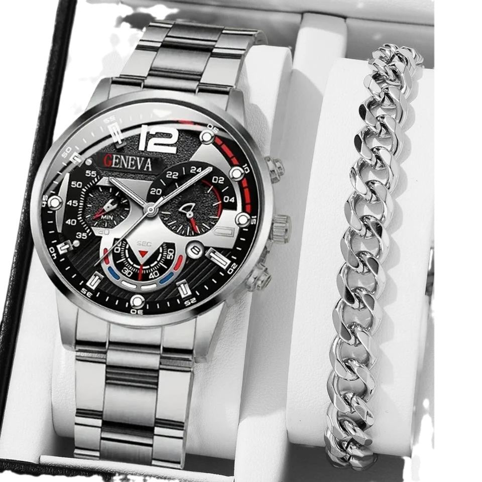 Orologio da uomo cinturino acciaio incrociato
