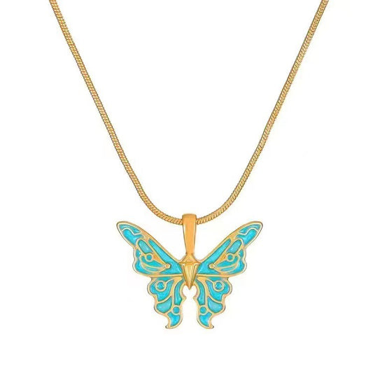 Collana farfalla iridescente