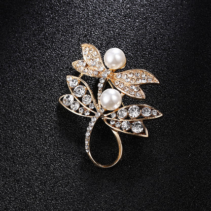 Spilla perla strass