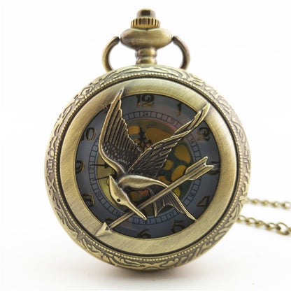 Orologio da tasca vintage uccello e freccia