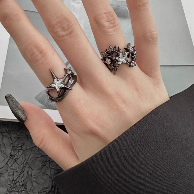 Anello stelle da donna scuro