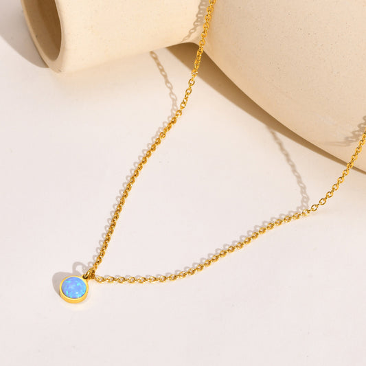 Collana pendente opale tondo