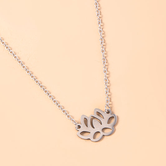 Collana loto acciaio zen