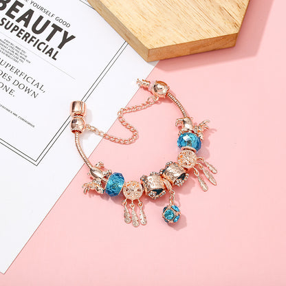 Braccialetto charm nappa oro rosa