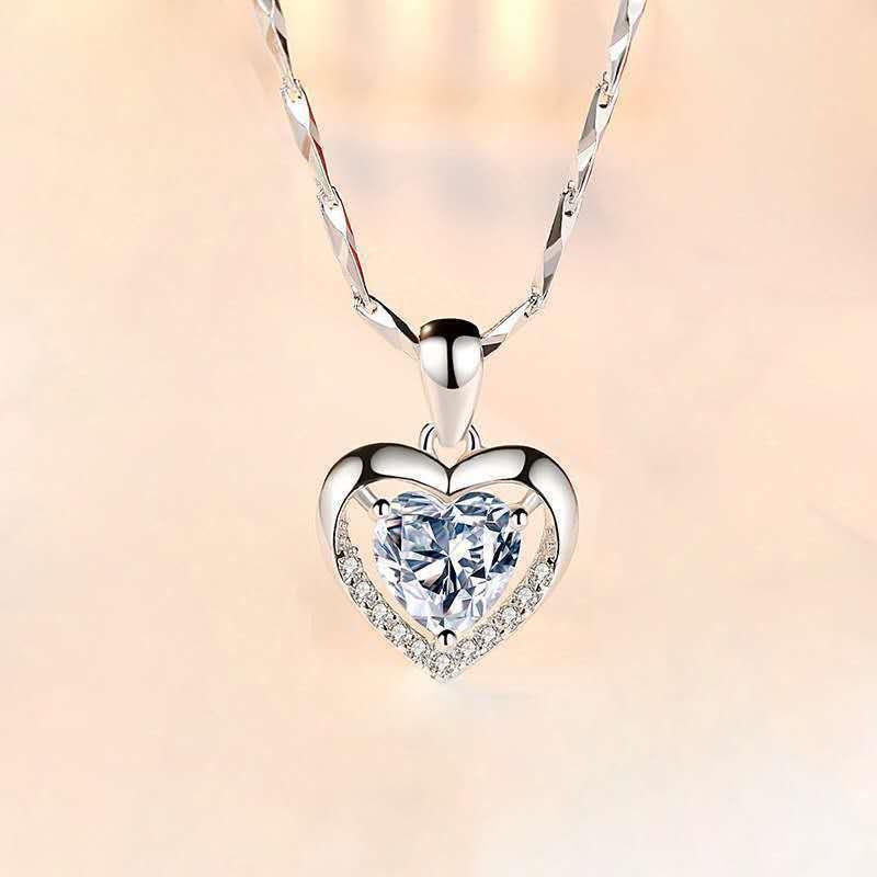 Collana cuore e cristalli