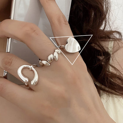 Anello aperto geometrico argento