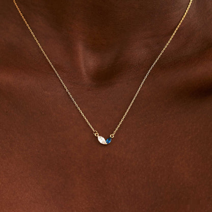 Collana cuore zircone acciaio titanio con pietra natale