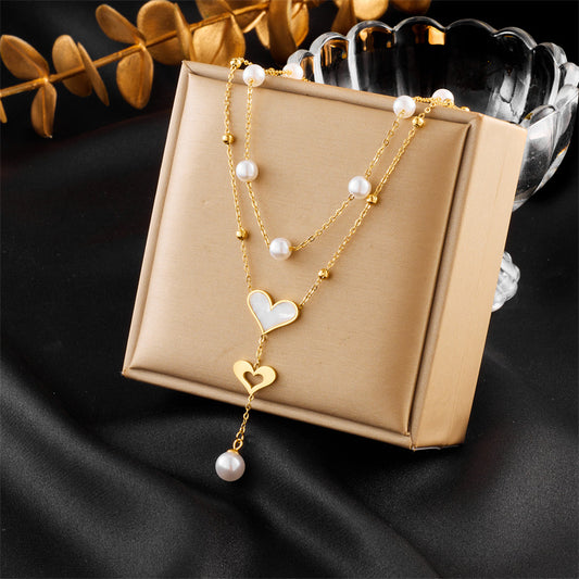Collana farfalla con nappina doppio strato