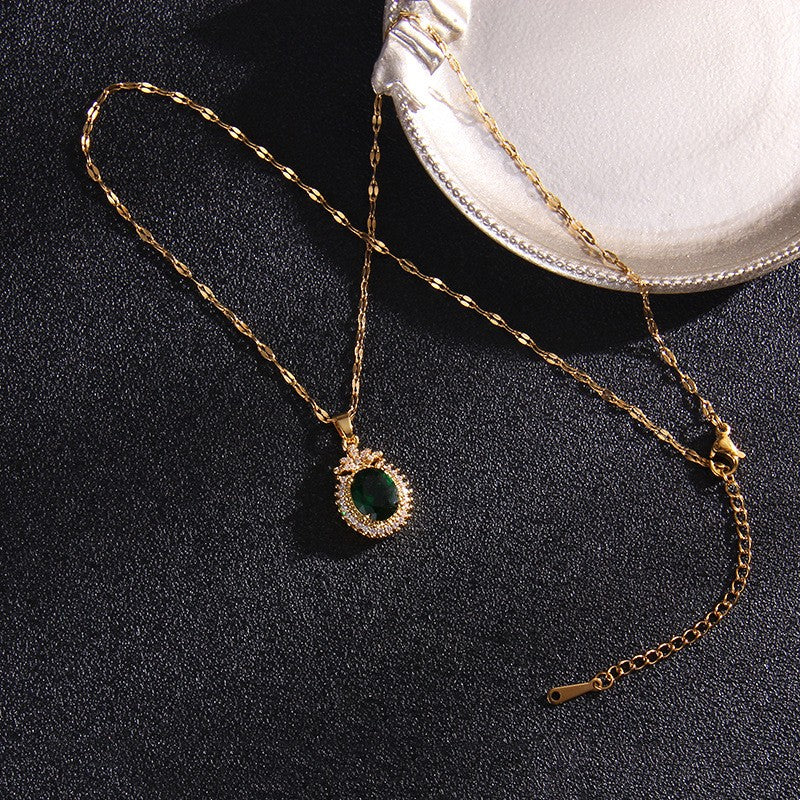 Collana titanio smeraldo