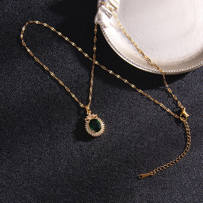 Collana titanio smeraldo