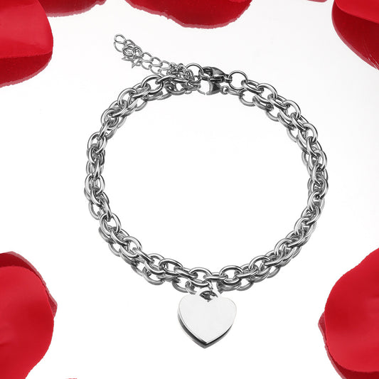 Bracciale cuore inciso