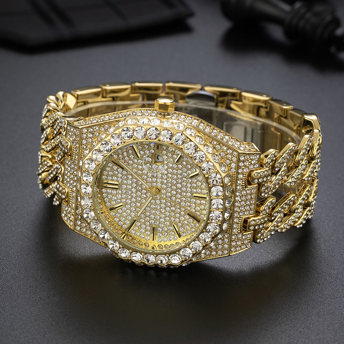 Orologio con cristalli catena cubana