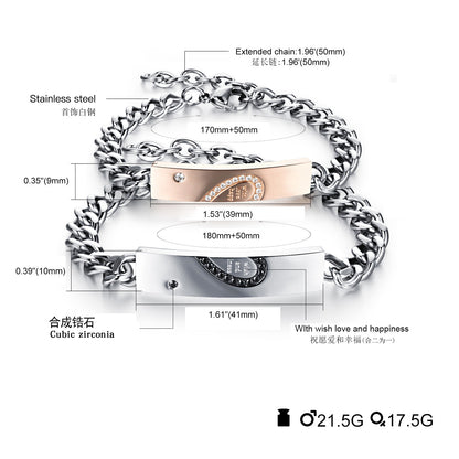 Bracciale coppia titanio