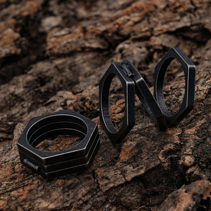 Anello titanio retrò minimalista