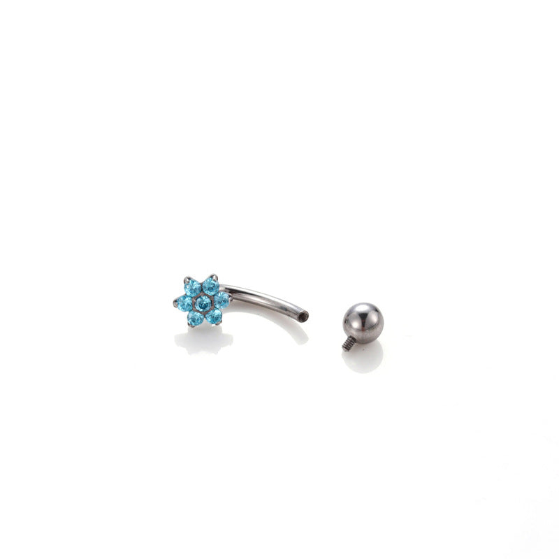 Piercing ombelico fiore zircone