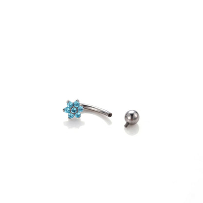 Piercing ombelico fiore zircone