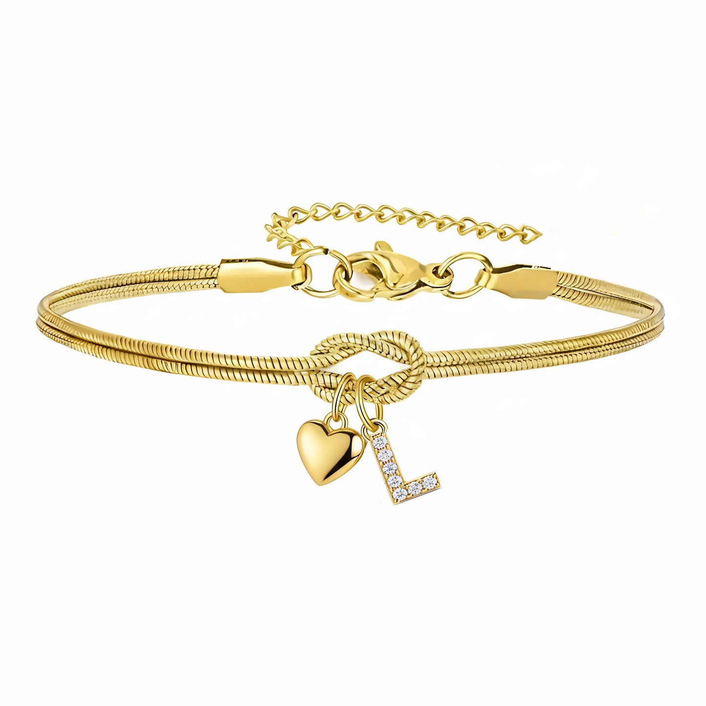 Bracciale Pendente Cuore con Lettere