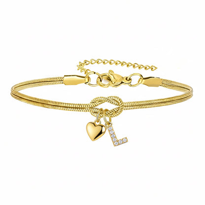 Bracciale Pendente Cuore con Lettere
