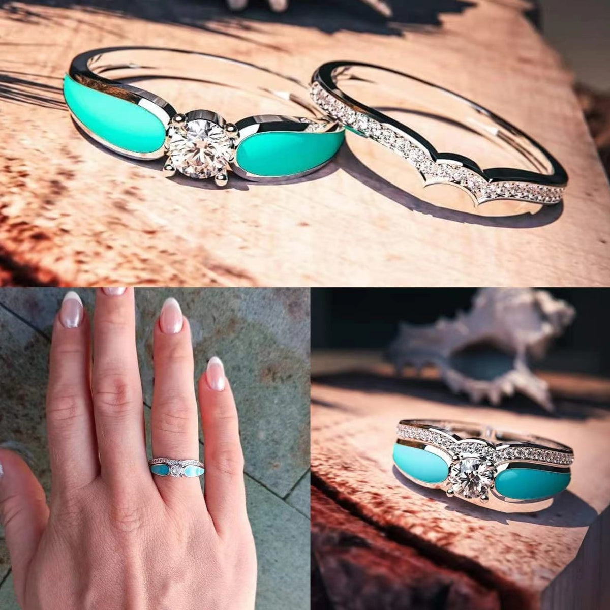 Anello onda con diamanti da donna