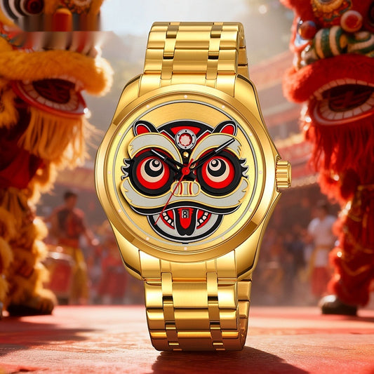 Orologio testa di leone luminoso
