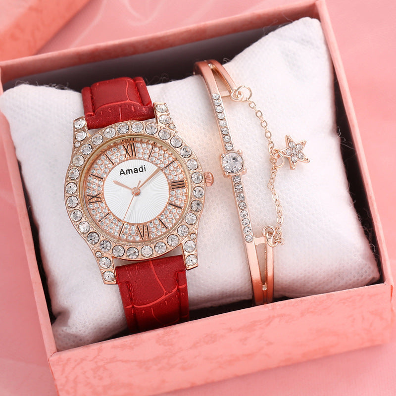 Orologio da donna con diamanti e numeri romani
