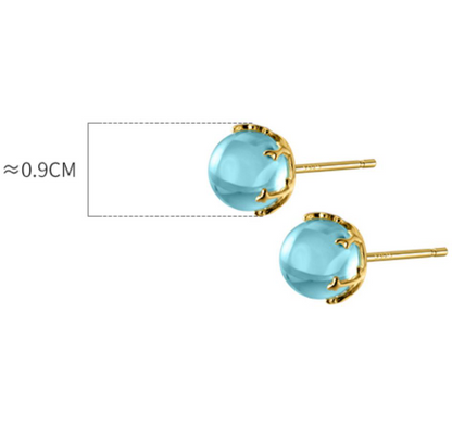 Orecchini sfera blu
