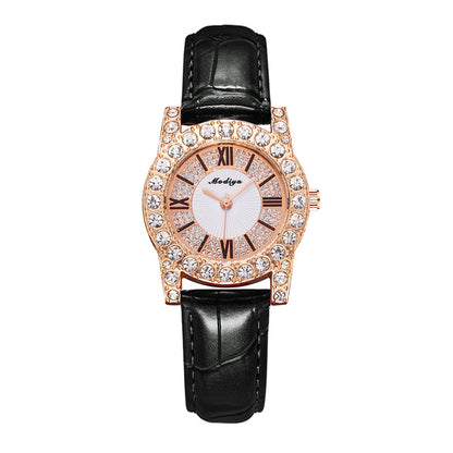 Orologio donna quadrante romano cristalli incastonati