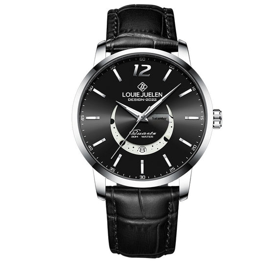 Orologio uomo fasi lunari cinturino pelle
