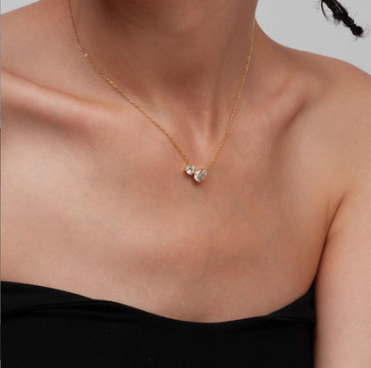 Collana cuore zirconi patchwork