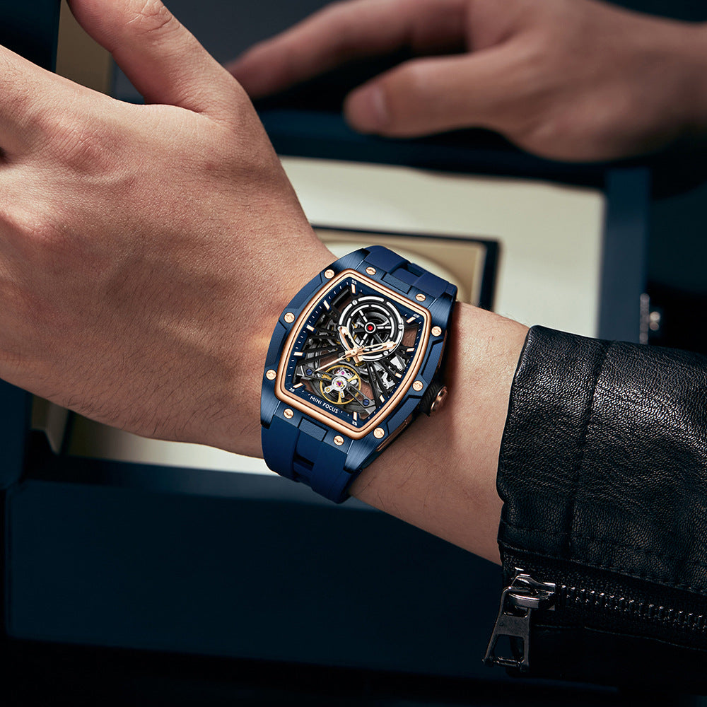Orologio automatico scheletrato in acciaio da uomo