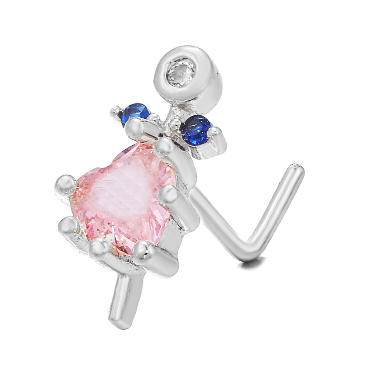 Piercing naso geometrico zircone